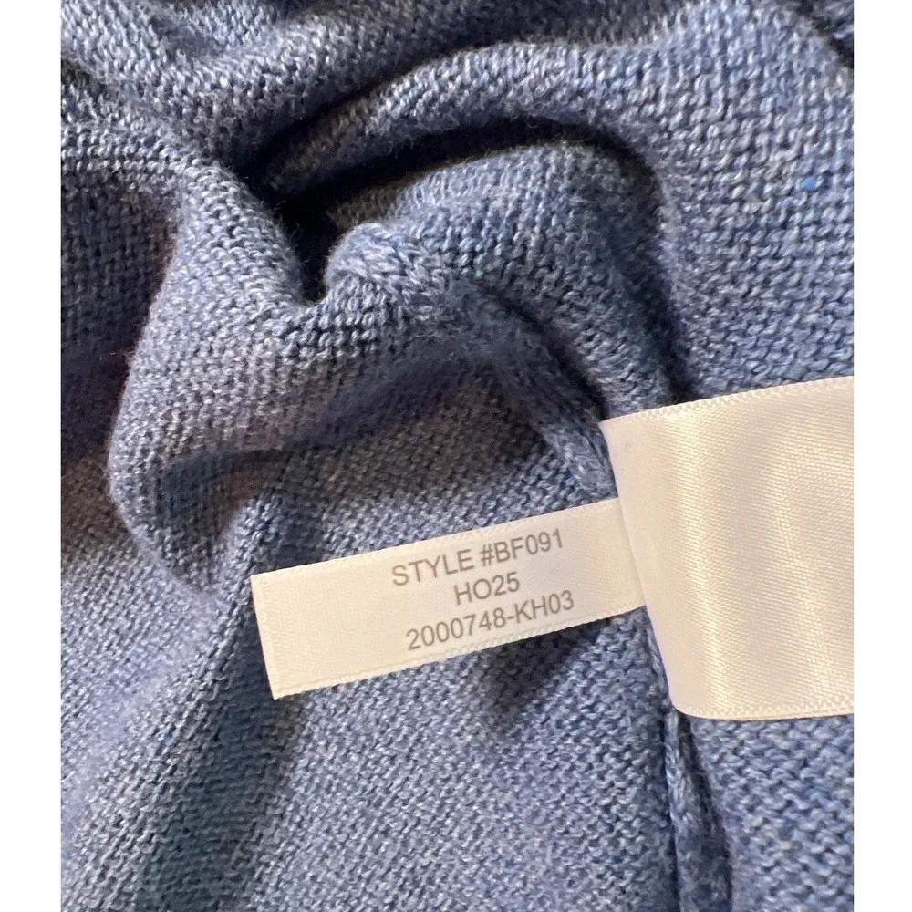 J.Crew Cotton Quarter Zip Sweater Heather Blue Mock Neck Pullover Mens L NWT